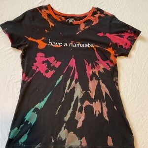 GAIAM Black and Orange Artistic Short Sleeve Tee